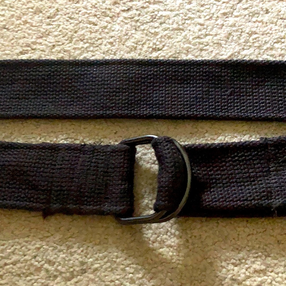 Military issued dark blue D Ring brass buckle belt